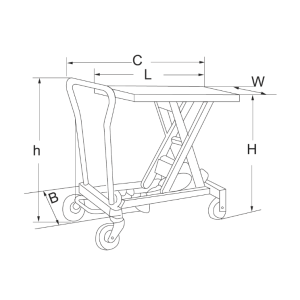 Stół podnośnikowy nożycowy jezdny podnośnik nożycowy hydrauliczny 200 kg Viber System kod: SNJ20 - 2